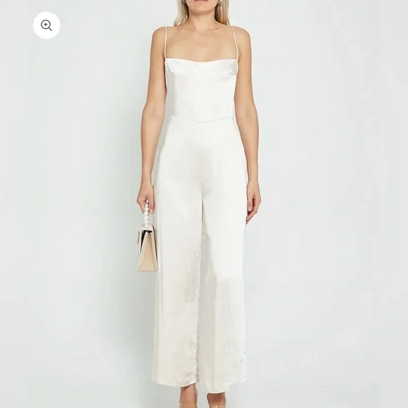 Bridal White Satin Jumpsuit
